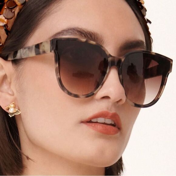 Lele Sadoughi Tortoise Brooklyn Sunglasses - Picture 9 of 9